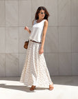 TOP SPALLA LARGA NORA IN SATIN CALCE