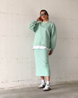 GONNA IN FELPA GINNY VERDE ACQUA
