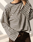 MAGLIA A RIGHE DAISY PANNA MORO