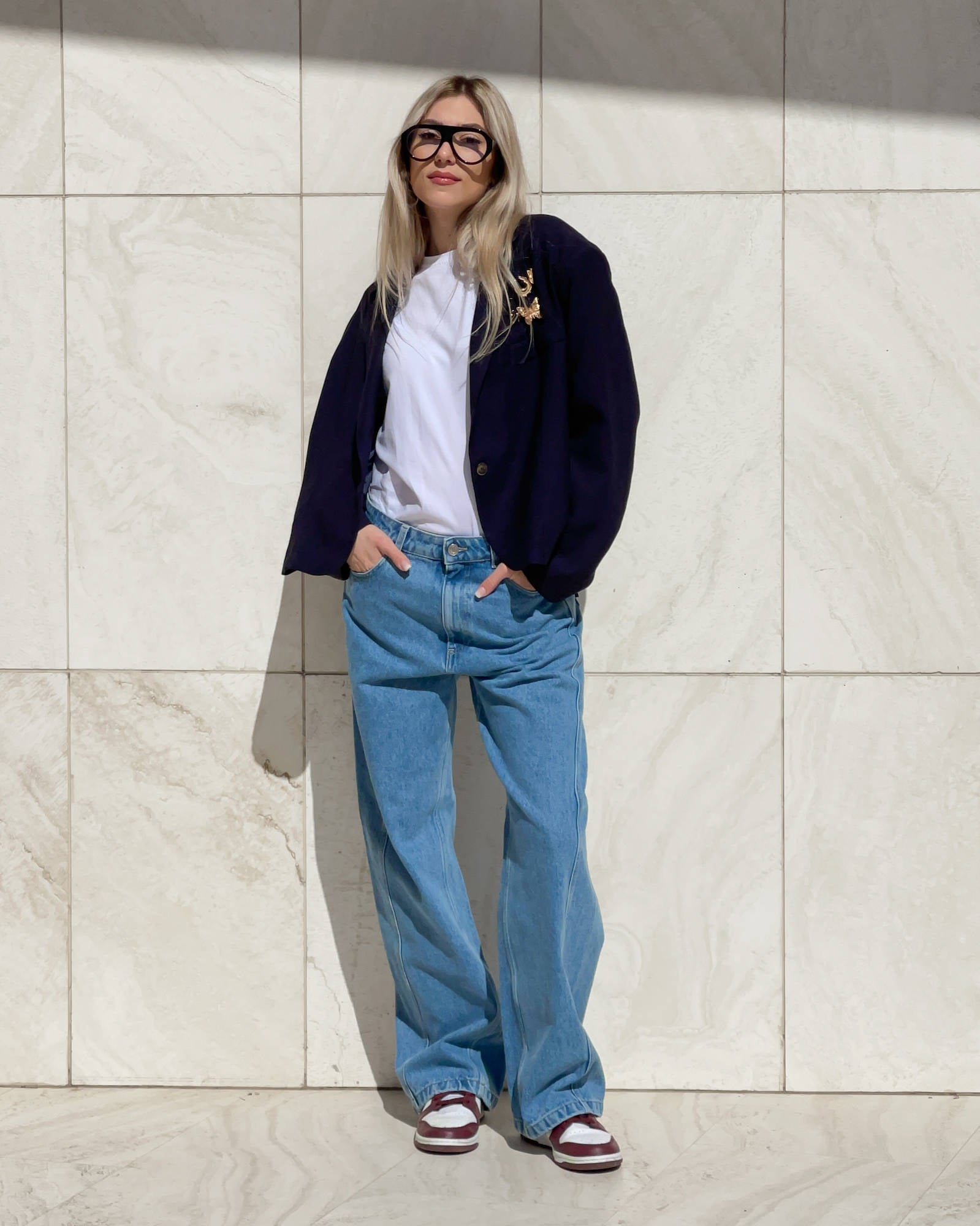 BLAZER CROPPED MEDLEY BLU