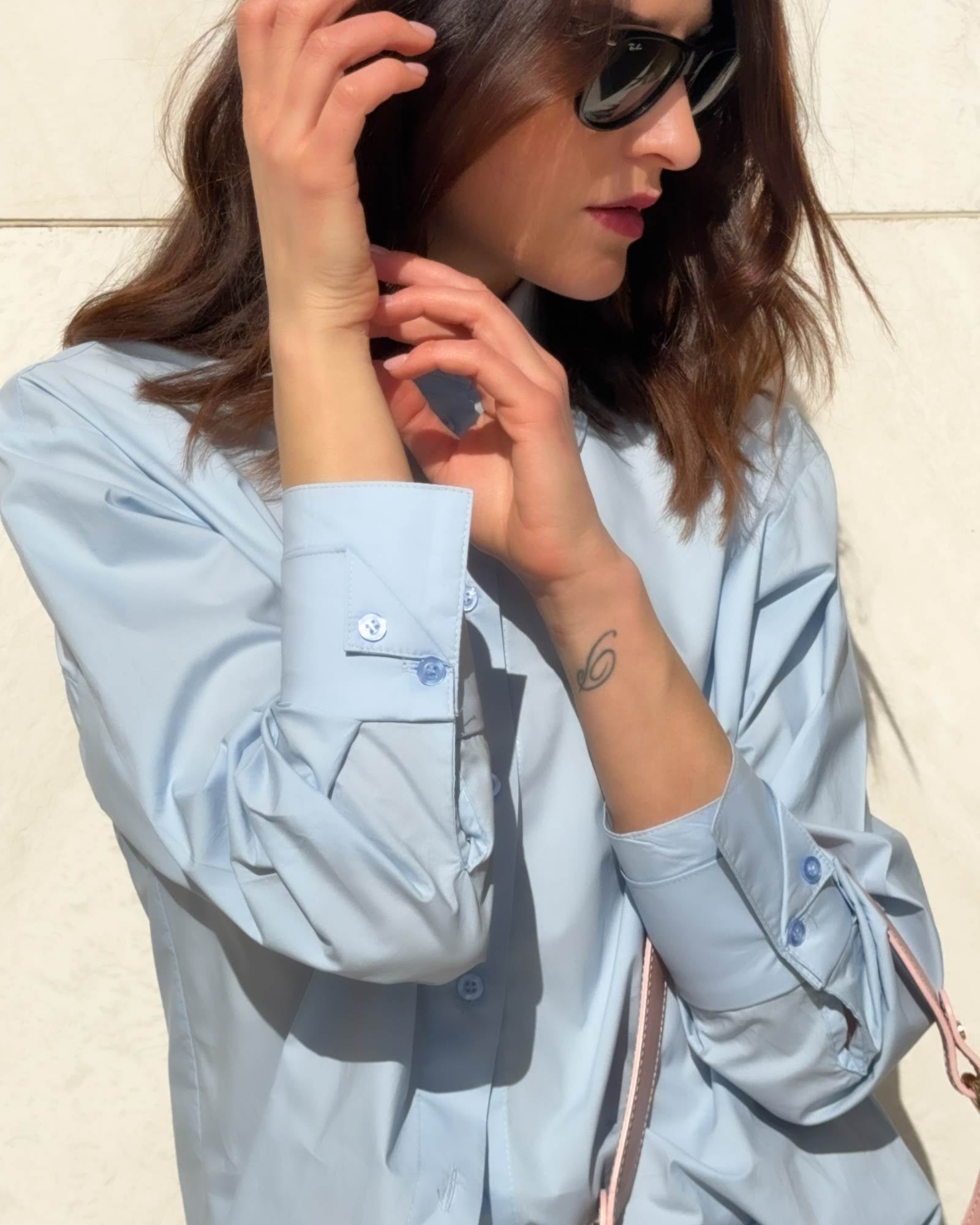 CAMICIA DOUBLE CELESTE