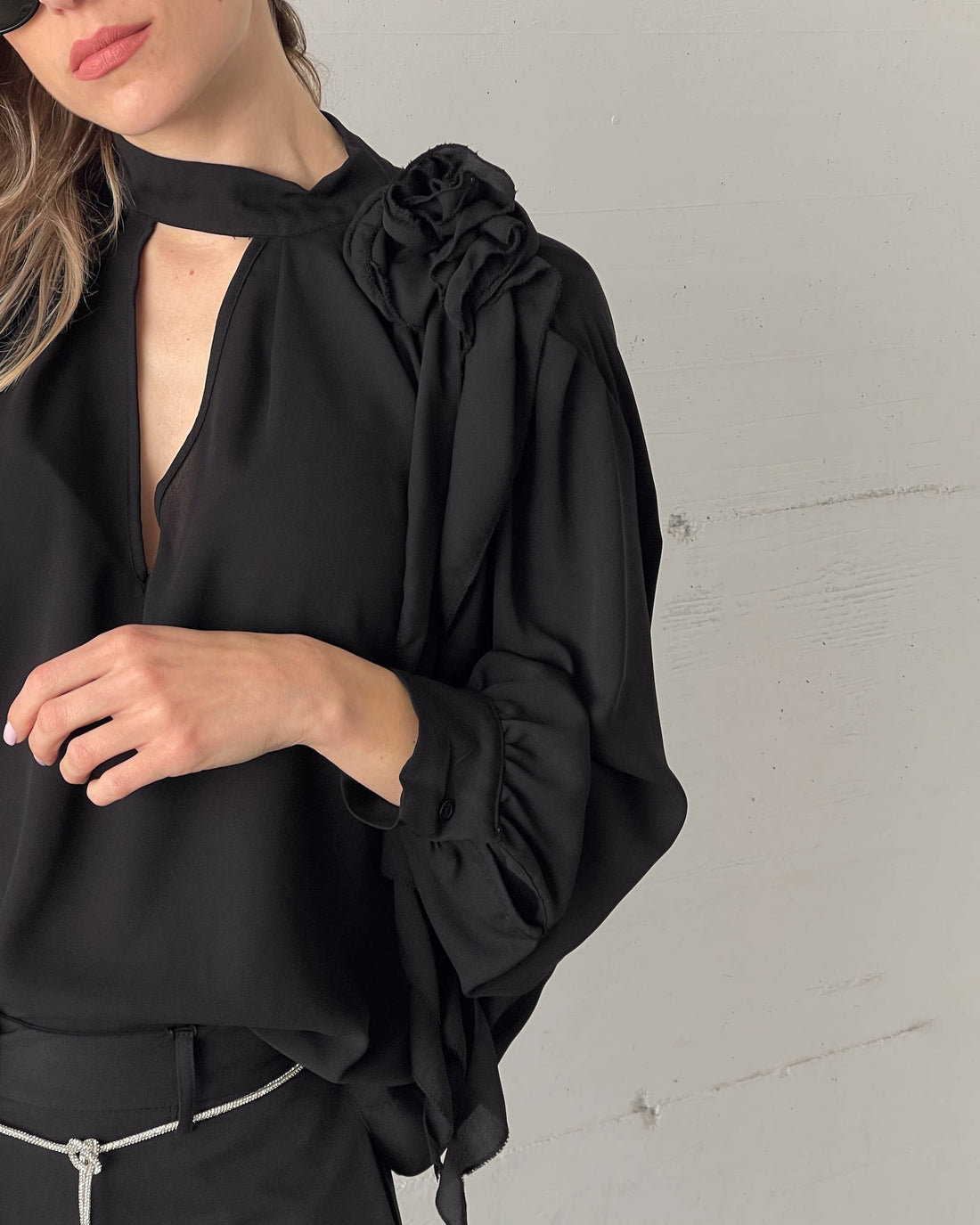 BLUSA IN GEORGETTE EUDORA NERO