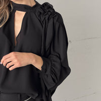 BLUSA IN GEORGETTE EUDORA NERO