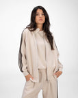 FELPA BARNEY CON ZIP BEIGE MARRONE
