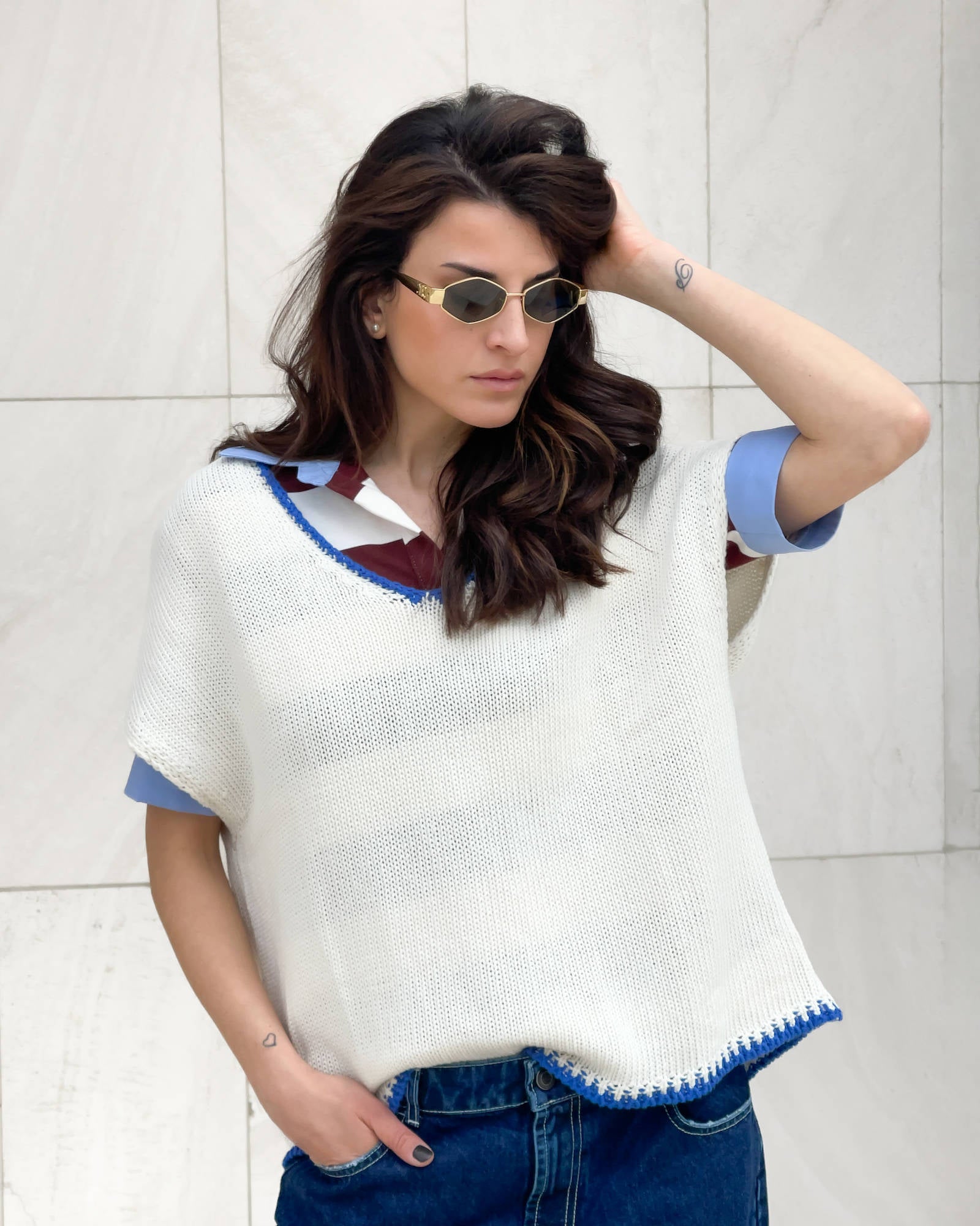 GILET IN MAGLIA SUNDAY PANNA ROYAL
