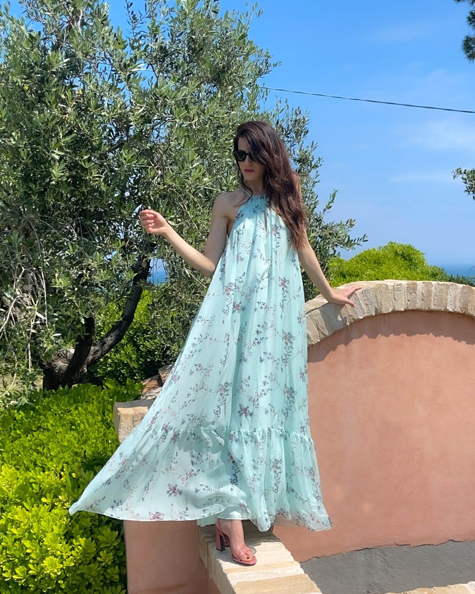 LONG DRESS SICILY ACQUAMARINA