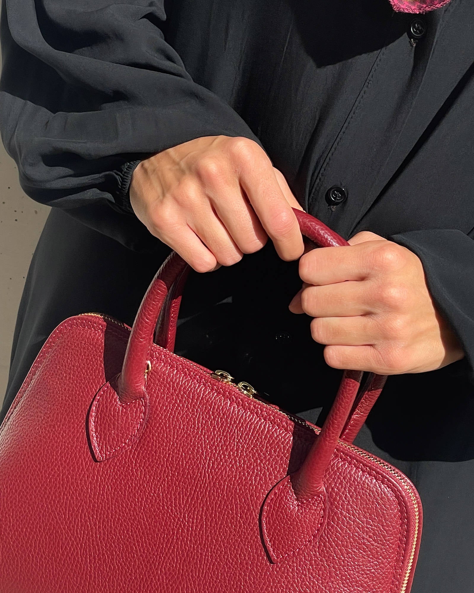 BORSA IN PELLE CHIAYA BURGUNDY