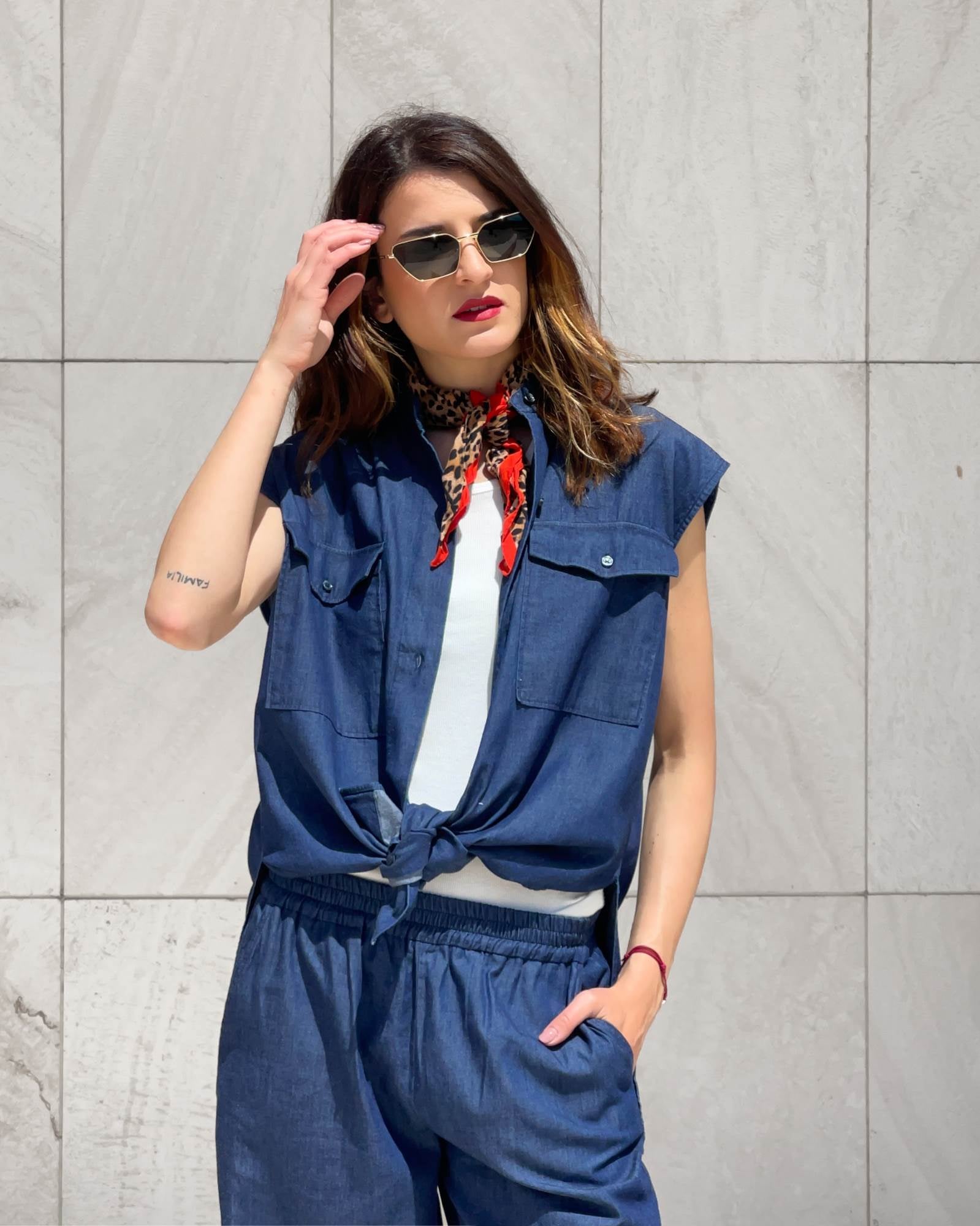 CAMICIA KAPRICE IN CHAMBRAY SCURO