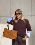 BORSA IN PELLE BLOCK CUOIO
