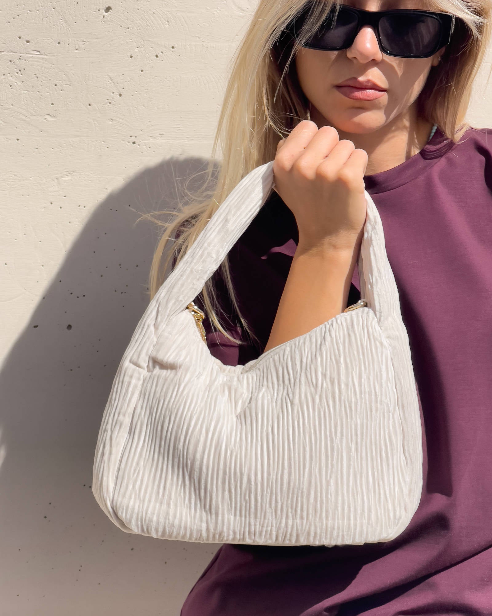 BORSA A MANO VELINA CREAM IVORY