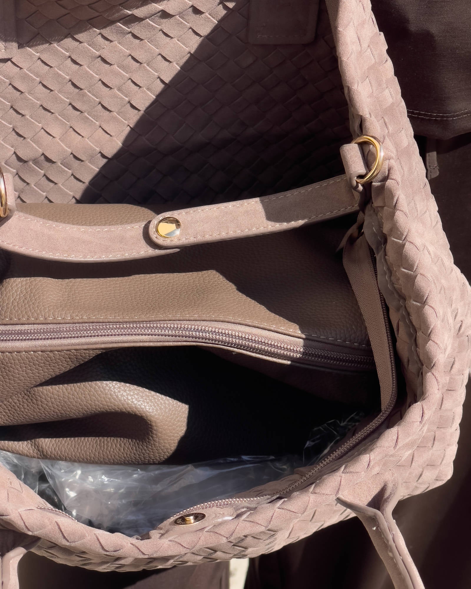 WOVEN BAG BROWNE