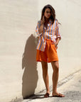 SHORT IBIZA IN GARZA DI COTONE ARANCIO