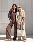 PANTALONE IN LINO VISCOSA MISTRAL CAMEL