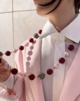 COLLANA ARENDAL ROSSO GRIGIO PERLA