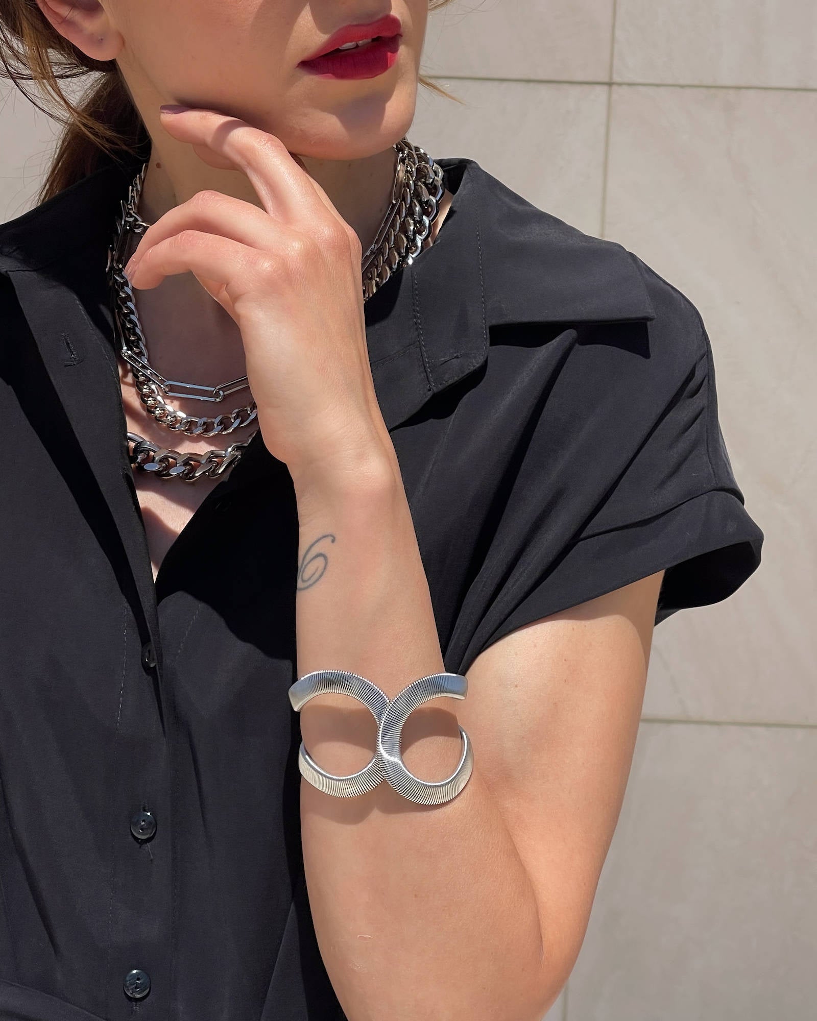 BRACCIALE MOLLA INCROCIO ARGENTO