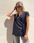 BLUSA INCROCIO DORIS NERO