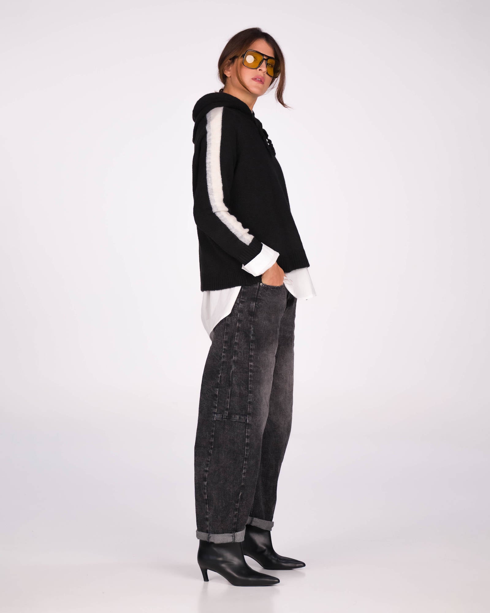 PULL TABATA NERO PANNA PERLA