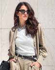 CAMICIA IN LINO VISCOSA MISTRAL CAMEL