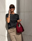 T-SHIRT NORA IN SATIN NERO