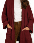 CARDIGAN OVER IN MAGLIA HALLA BORDEAUX