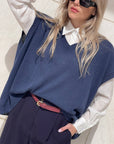 GILET IN MAGLIA LEXA BLU