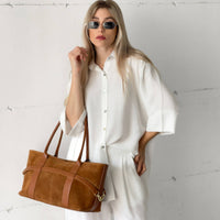 BORSA IN PELLE BLOCK CUOIO