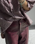 PANTALONE ECOPELLE BORDEAUX