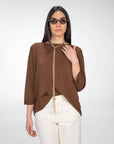 MAGLIA IN VISCOSA MELROSE MARRONE