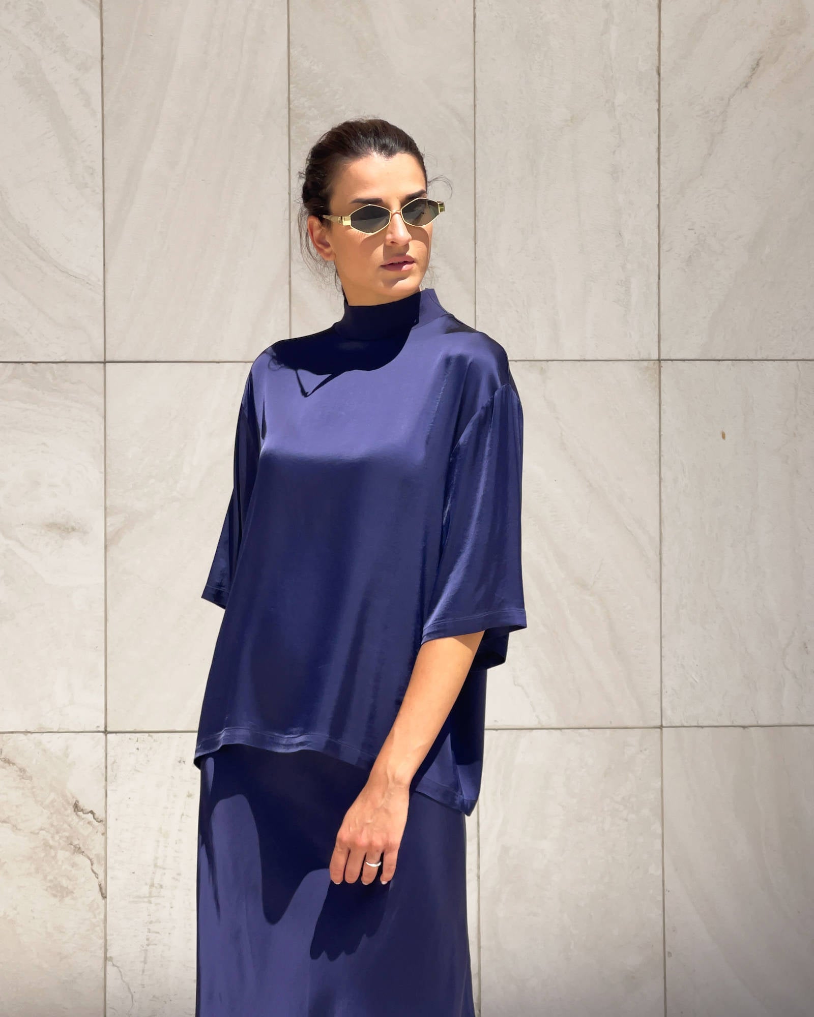 T-SHIRT OVER IN SATIN NORA NIGHT