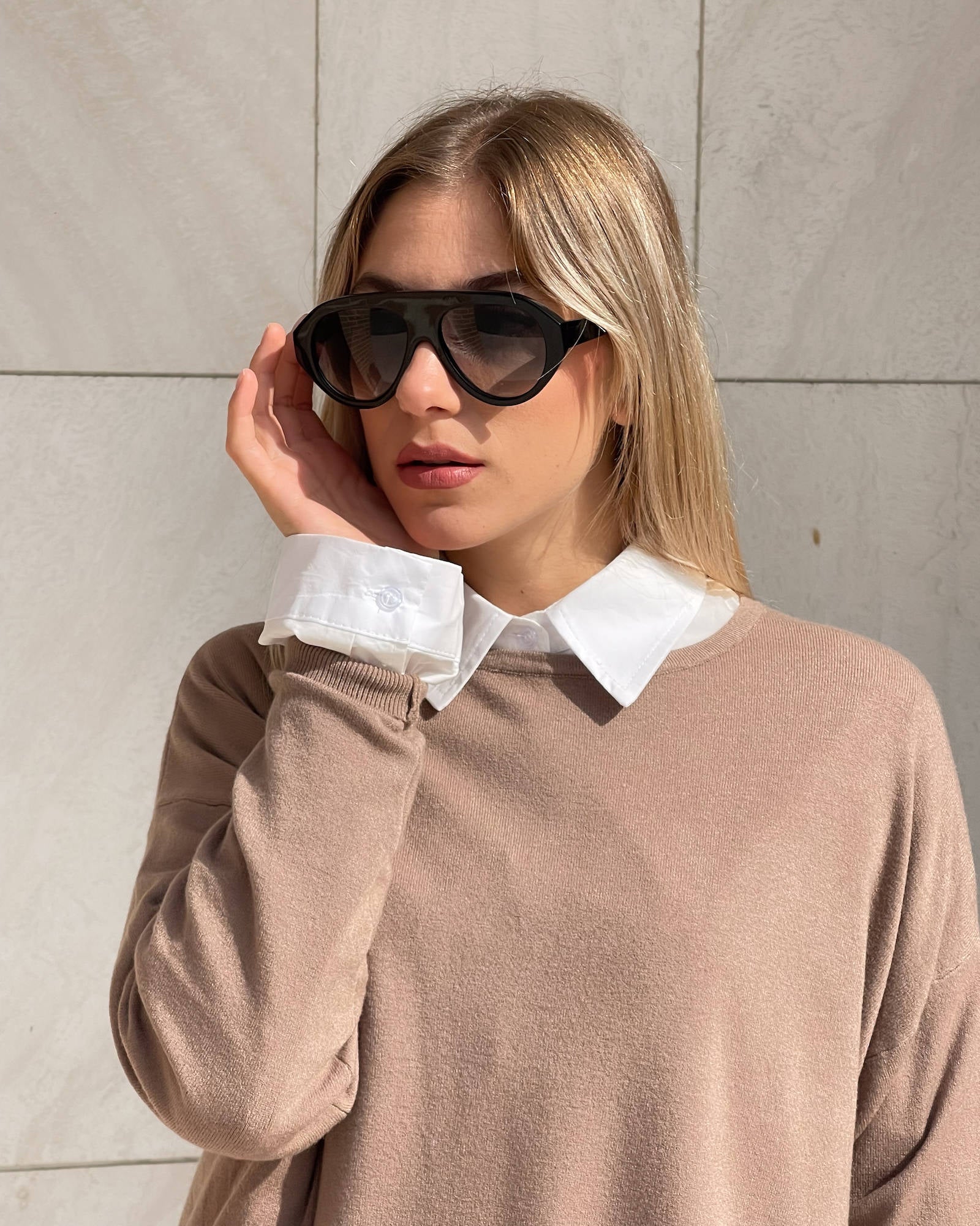 PULL KIARA IN VISCOSA CALDA CAMEL