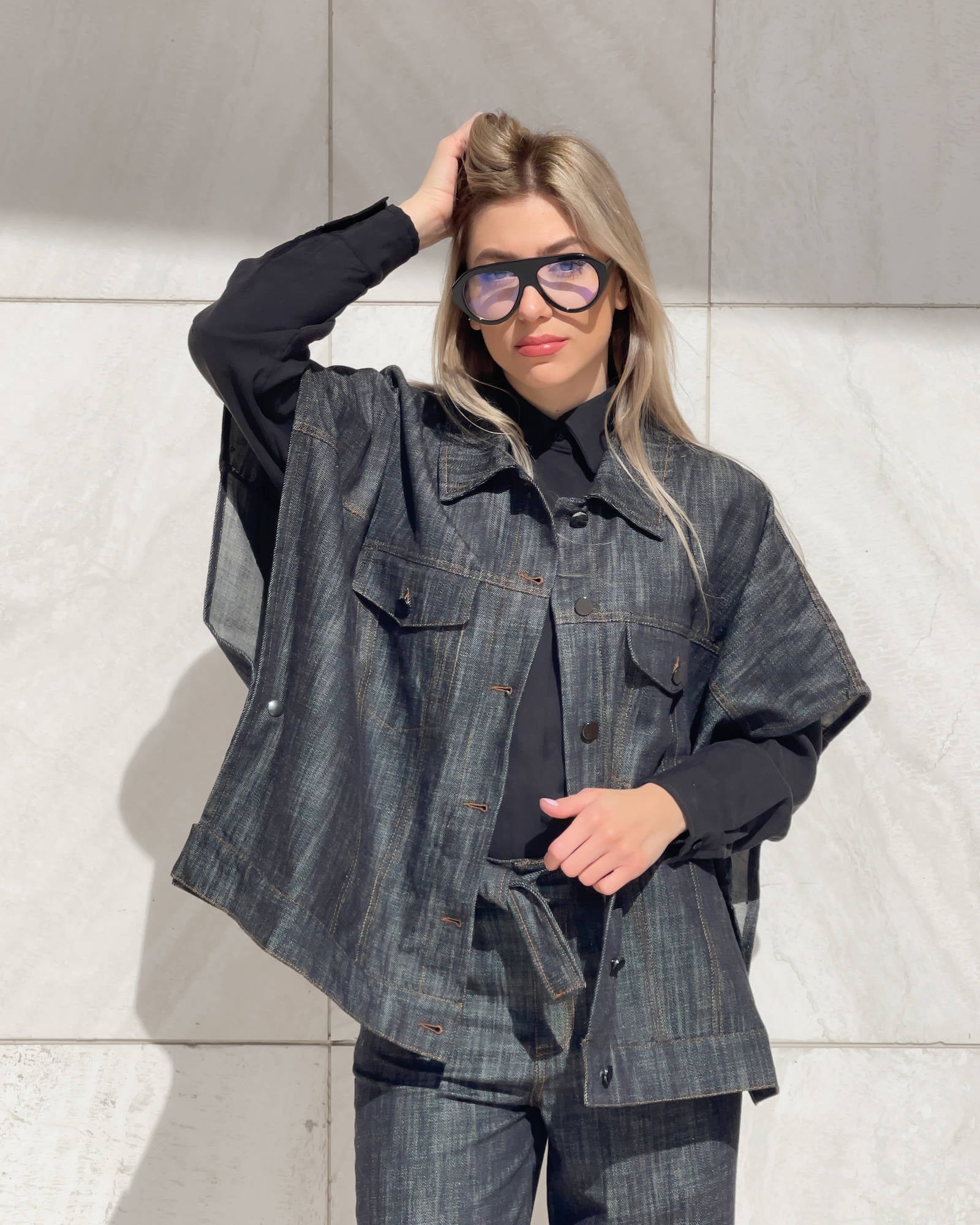 CAMICIA KIMONO FRANKLIN NERO