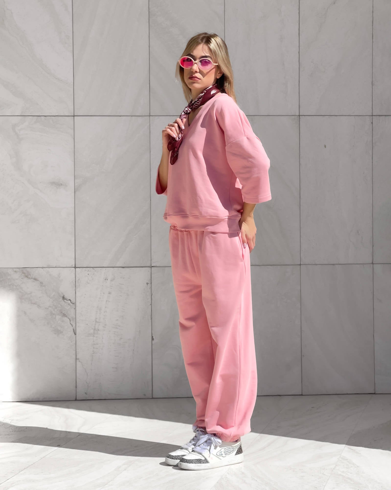 PANTALONI FELPA LEMONI ROSA
