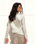 POLO SATIN NORA BURRO
