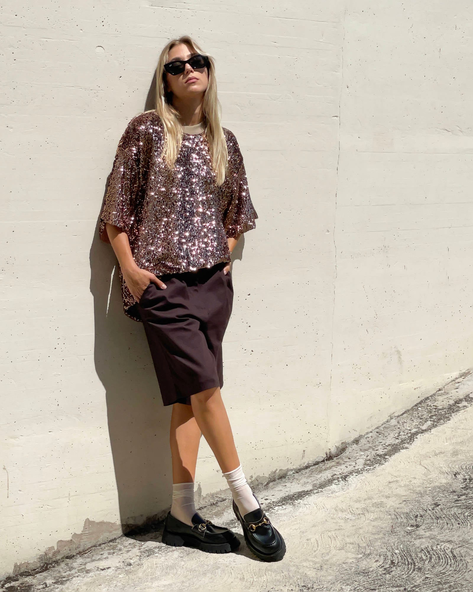 BLUSA PAILLETTES BETTY CHOCO