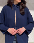 CAMICIA IN GEORGETTE ANDY BLU