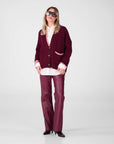 CARDIGAN ORSINA BORDEAUX ROSA