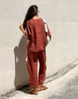BLUSA PIPER FIOCCO IN LINO BRUCIATO
