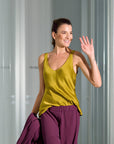 TOP CANOTTA NORA IN SATIN CARDO
