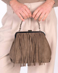 BORSA ESCAPE CON FRANGE TAUPE