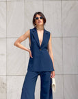 GILET ANAIS BLU