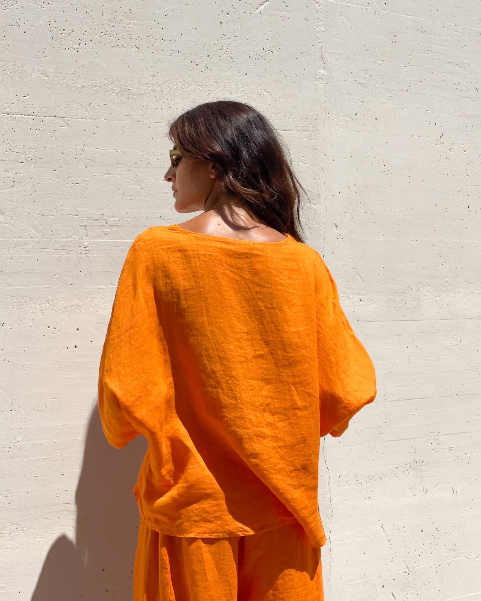 BLUSA PIPER FIOCCO IN LINO MANGO