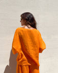 BLUSA PIPER FIOCCO IN LINO MANGO