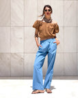 PANTALONE KAPRICE IN CHAMBRAY CHIARO
