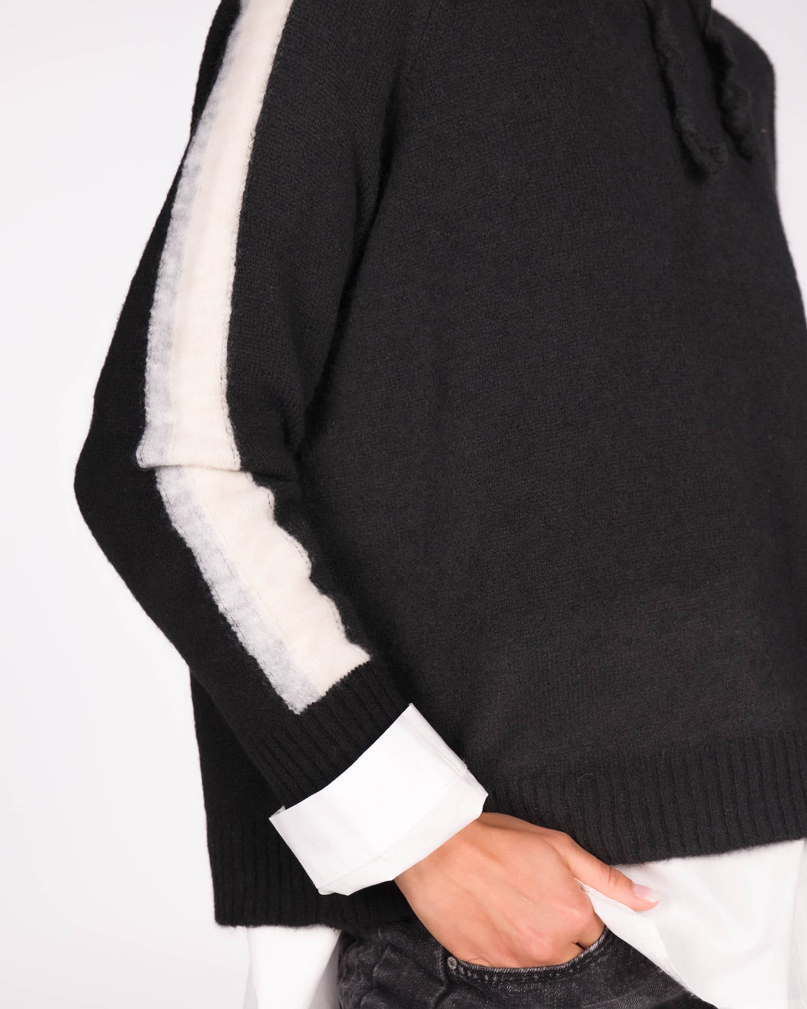 PULL TABATA NERO PANNA PERLA