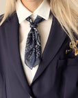 FOULARD IN SETA E COTONE PAISLEY BLU