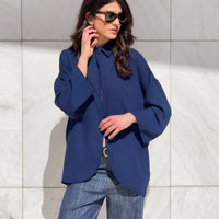 CAMICIA IN GEORGETTE ANDY BLU