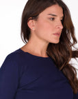 GIROCOLLO MARA IN MAGLIA FINE BLU