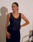TOP CANOTTA NORA IN SATIN NIGHT