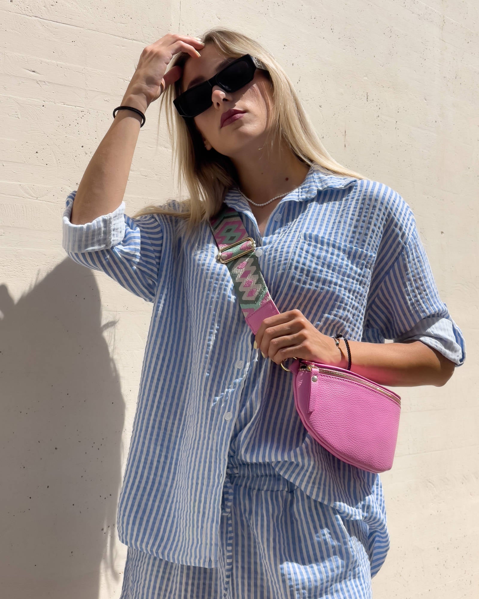 MARSUPIO GEA IN PELLE CON TRACOLLA OMAGGIO ROSA