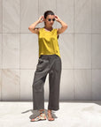 TOP SPALLA LARGA NORA IN SATIN CARDO